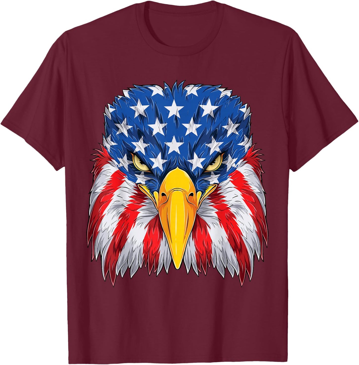 Patriotic Eagle 4th of July USA American Flag Merica men kid T-Shirt - T-Shirt | Maroon