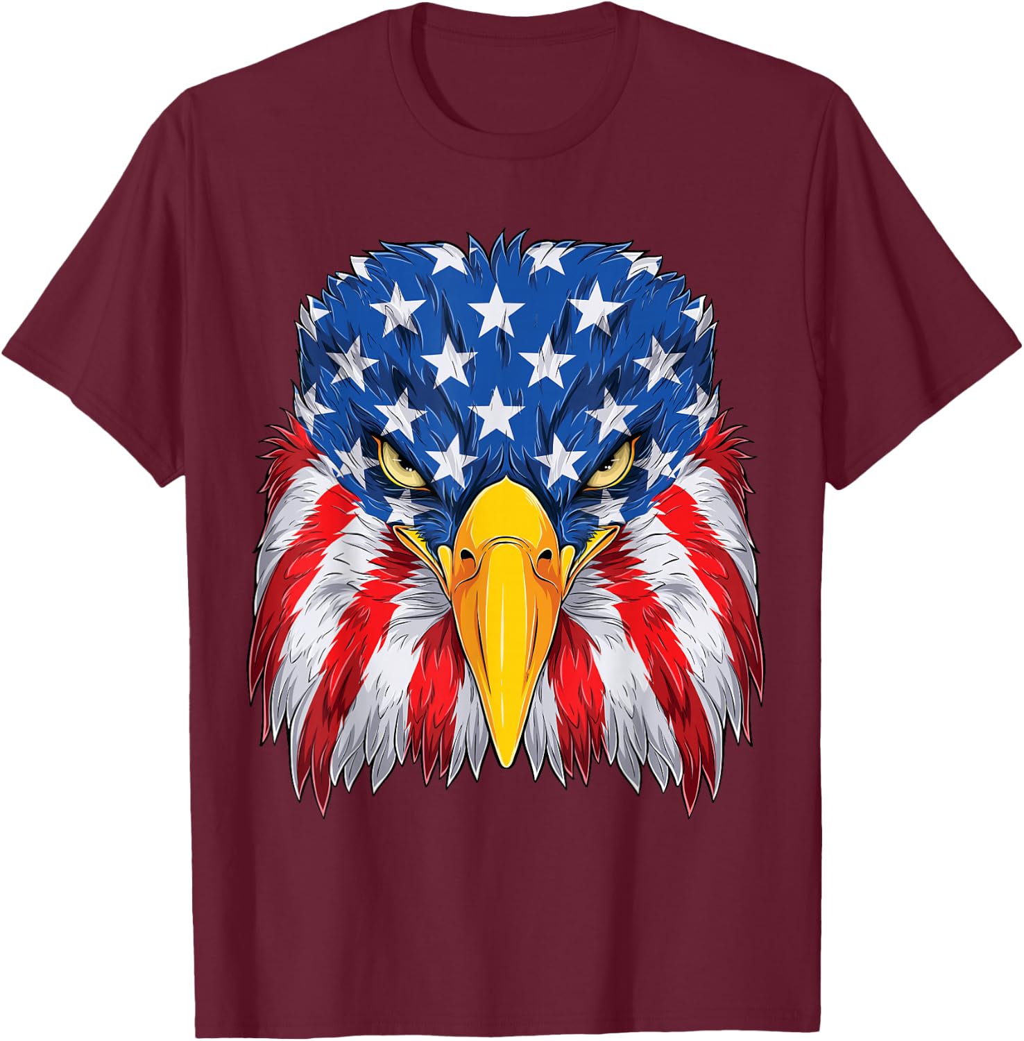 Patriotic Eagle 4th of July USA American Flag Merica men kid T-Shirt - T-Shirt | Maroon