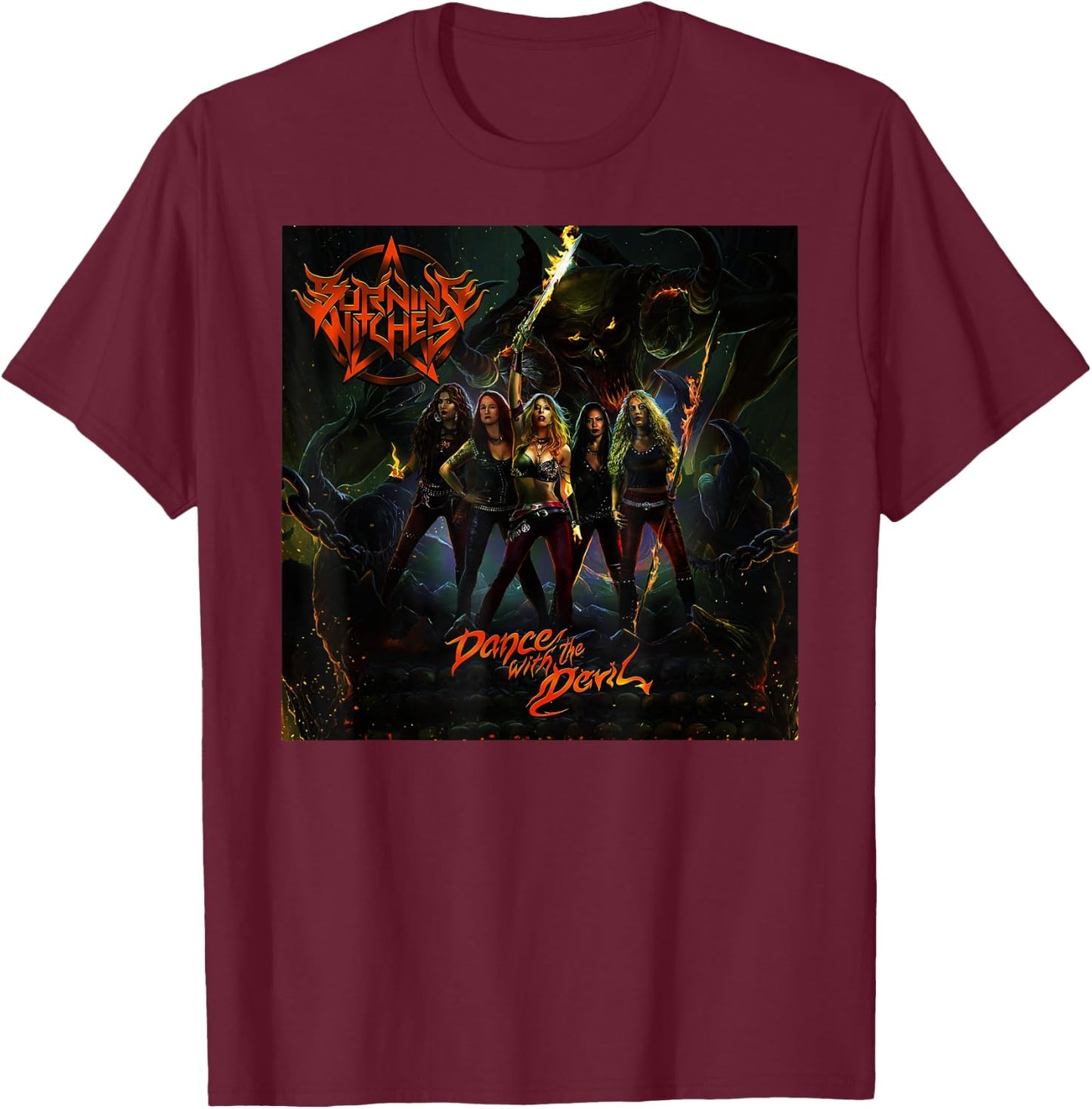 Burning Witches T-Shirt - T-Shirt | Maroon
