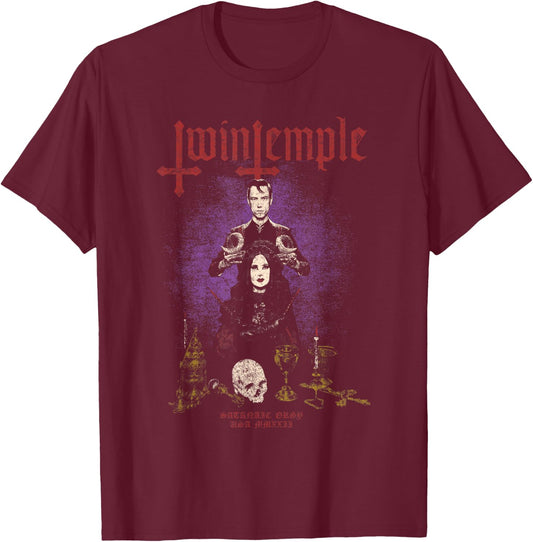 Twin Temple Satanic Orgy Amat T-Shirt - T-Shirt | Maroon