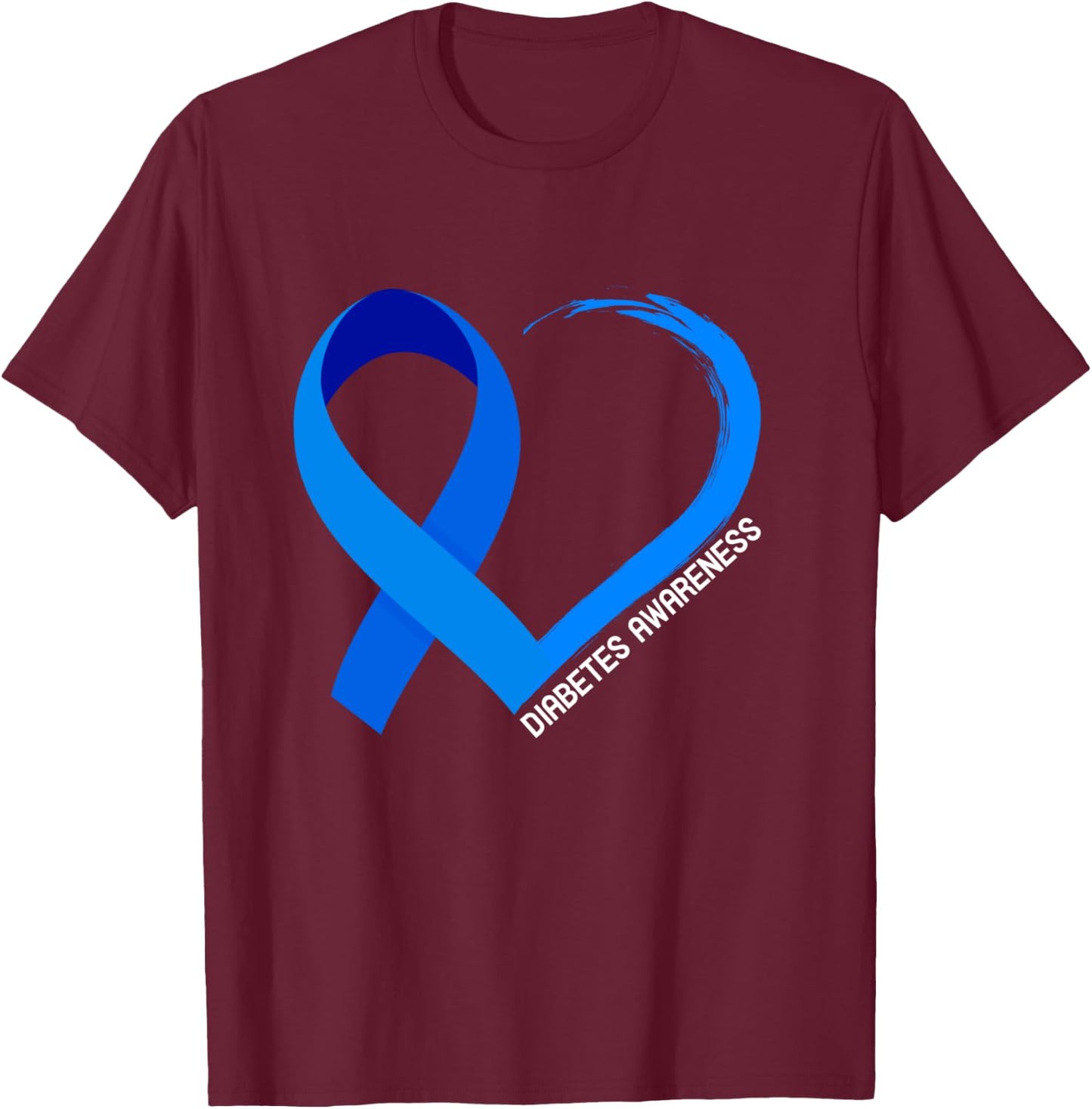 World Diabetes Day 2022 Type 1 Type 2 Diabetes Awareness T-Shirt - T-Shirt | Maroon