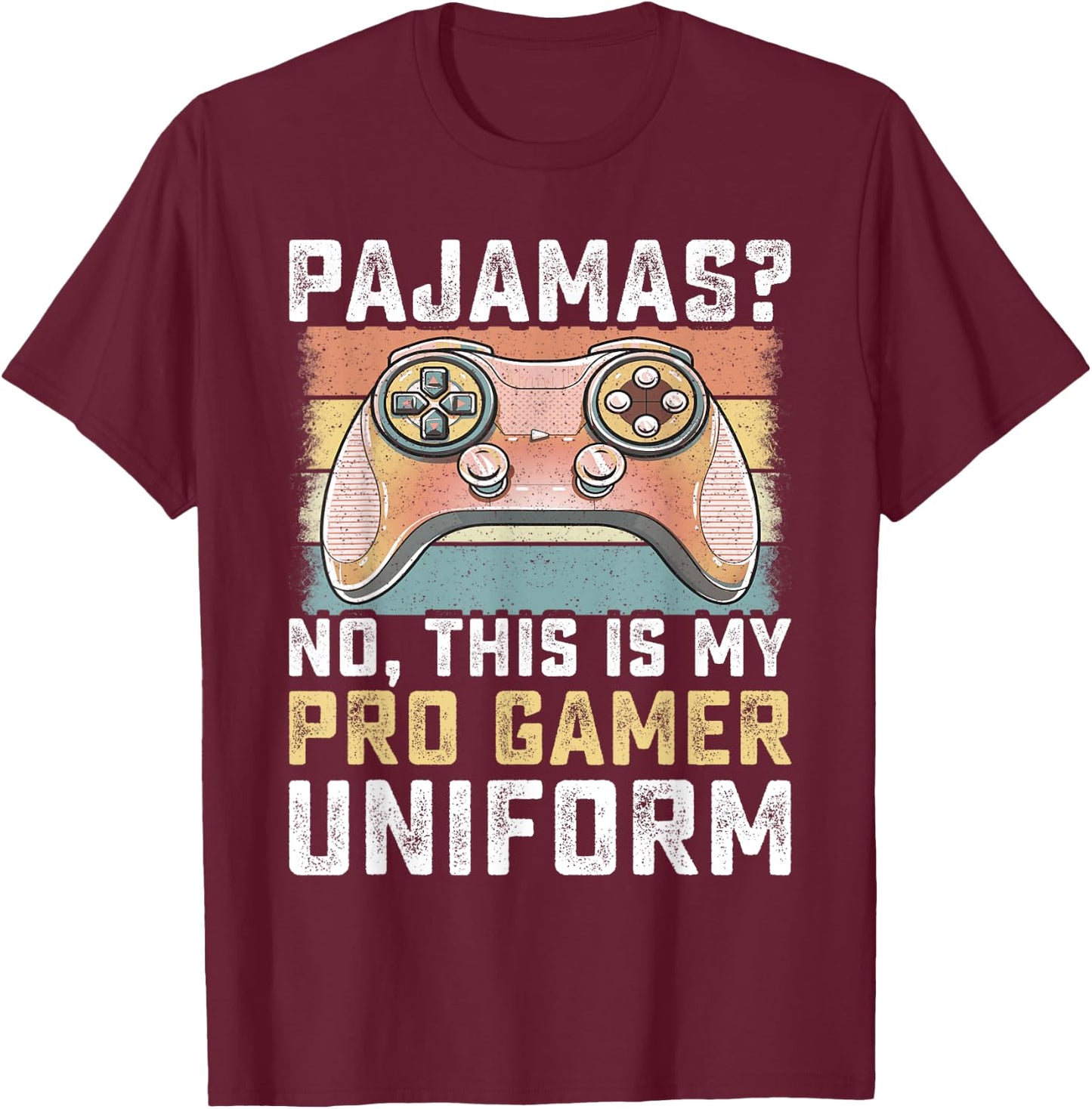 Pajamas No Pro Gamer Funny Video Games Boys Teens Gaming T-Shirt - T-Shirt | Maroon