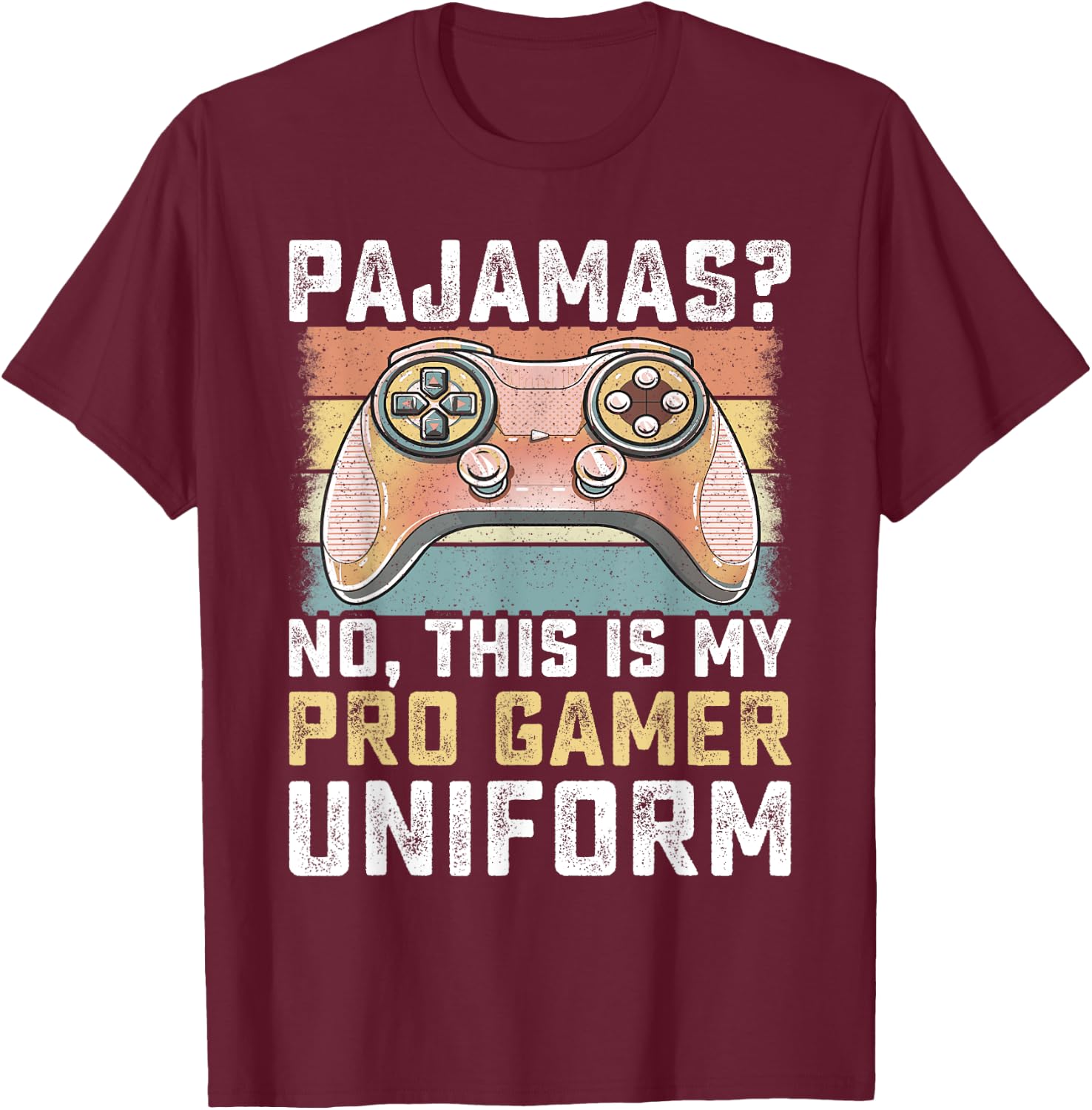 Pajamas No Pro Gamer Funny Video Games Boys Teens Gaming T-Shirt - T-Shirt | Maroon