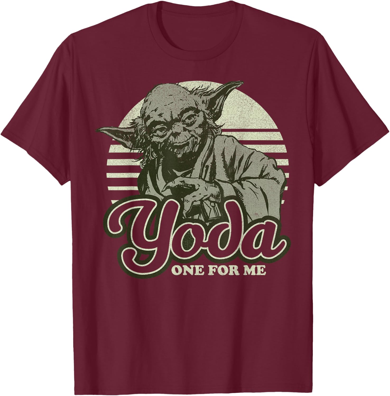 Star Wars Yoda One For Me Retro Graphic T-Shirt - T-Shirt | Maroon