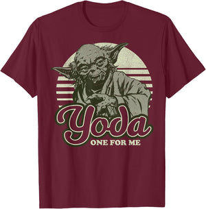 Star Wars Yoda One For Me Retro Graphic T-Shirt - T-Shirt | Maroon