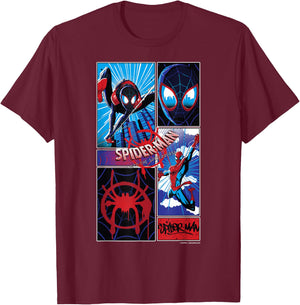 Marvel Spider-Man Spiderverse Miles & Peter Graphic Small T-Shirt - T-Shirt | Maroon