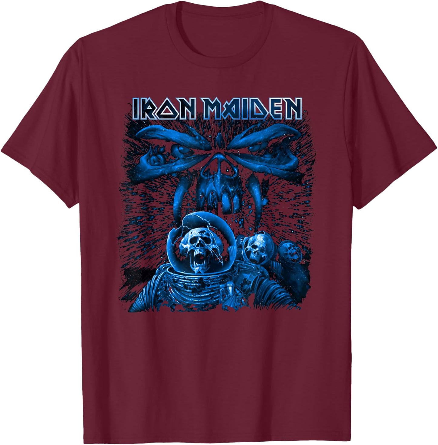 Iron Maiden - Blue Album Spaceman T-Shirt - T-Shirt | Maroon