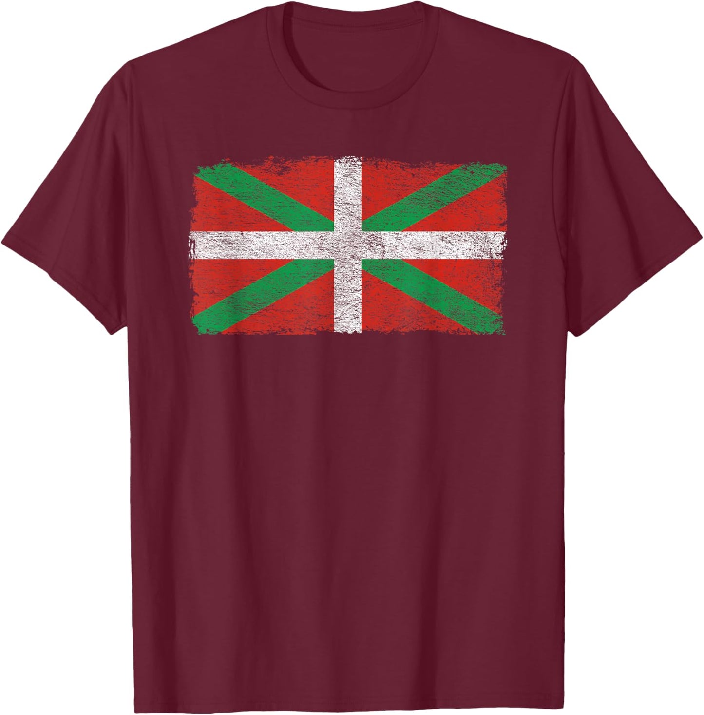 Flag of Basque Country Ikurrina Spain T-Shirt - T-Shirt | Maroon