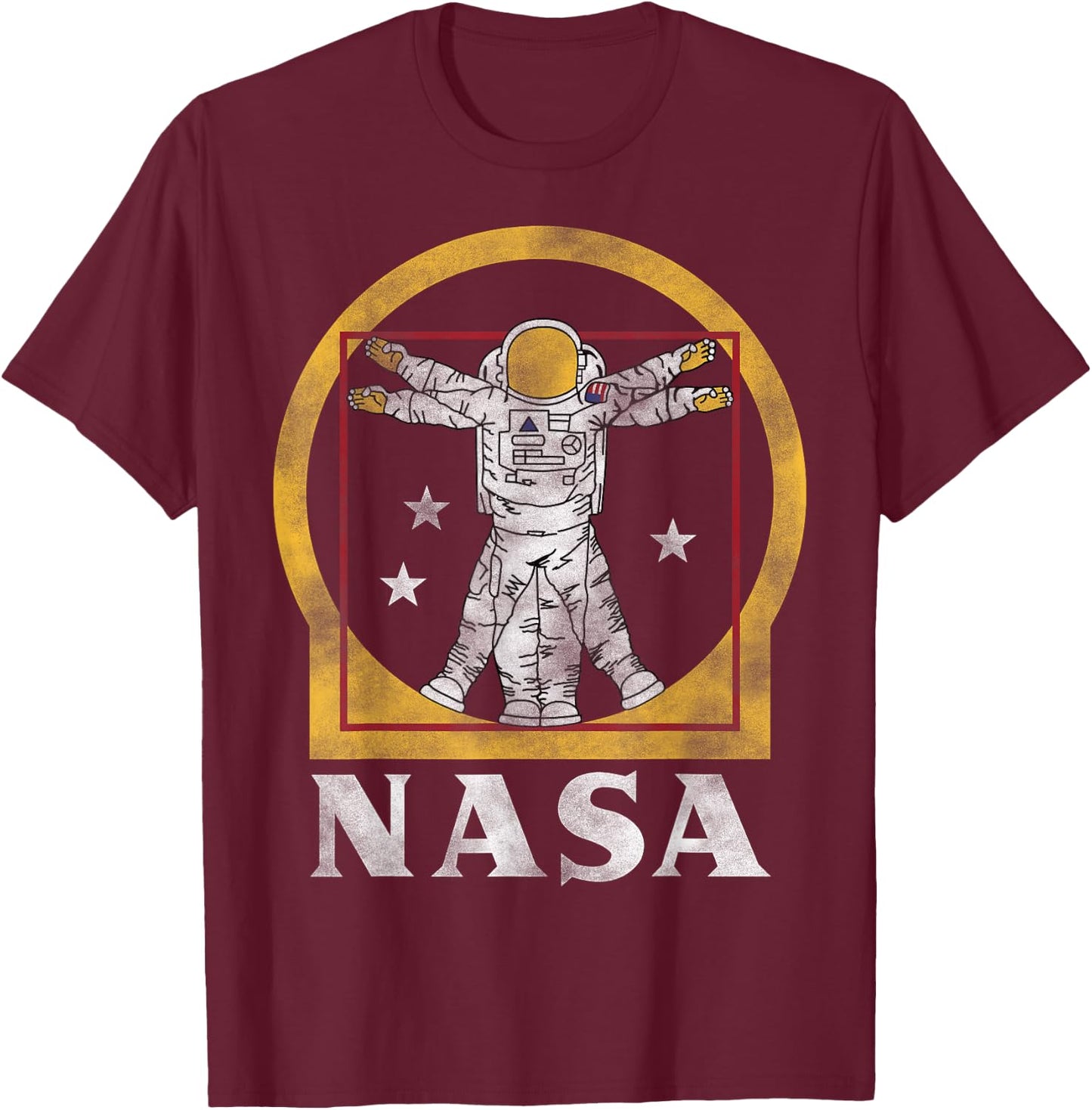 NASA Vitruvian astronaut T-Shirt - T-Shirt | Maroon