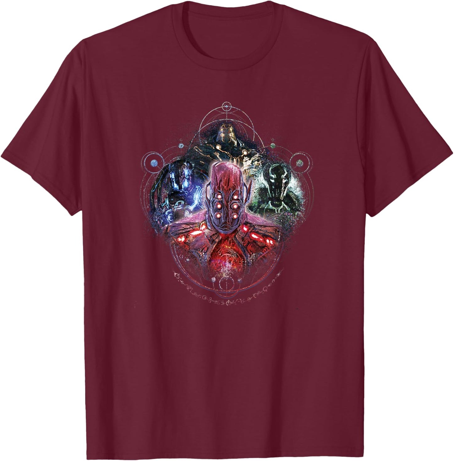 Marvel Eternals Celestials Group Shot Portrait T-Shirt - T-Shirt | Maroon