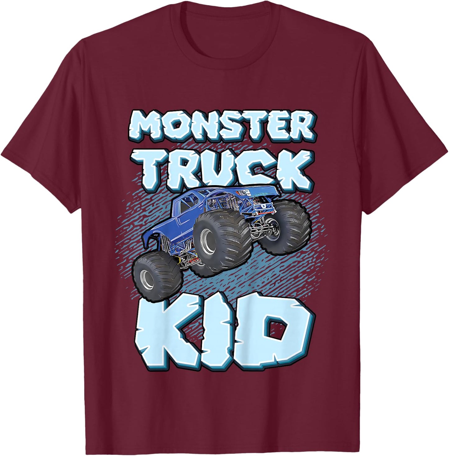Kids Monster Truck Kid For Child Children Fun Funny Monster Truck T-Shirt - T-Shirt | Maroon