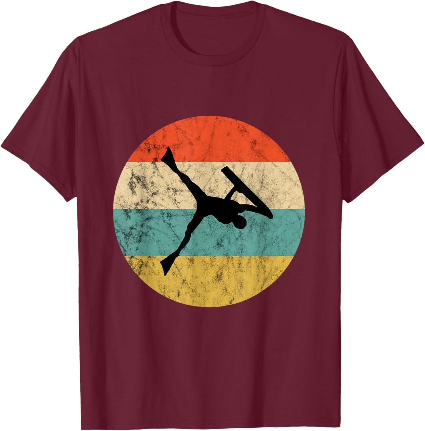 Bodyboarder Vintage Retro Sunset Surfing Bodyboard Surfer T-Shirt - T-Shirt | Maroon