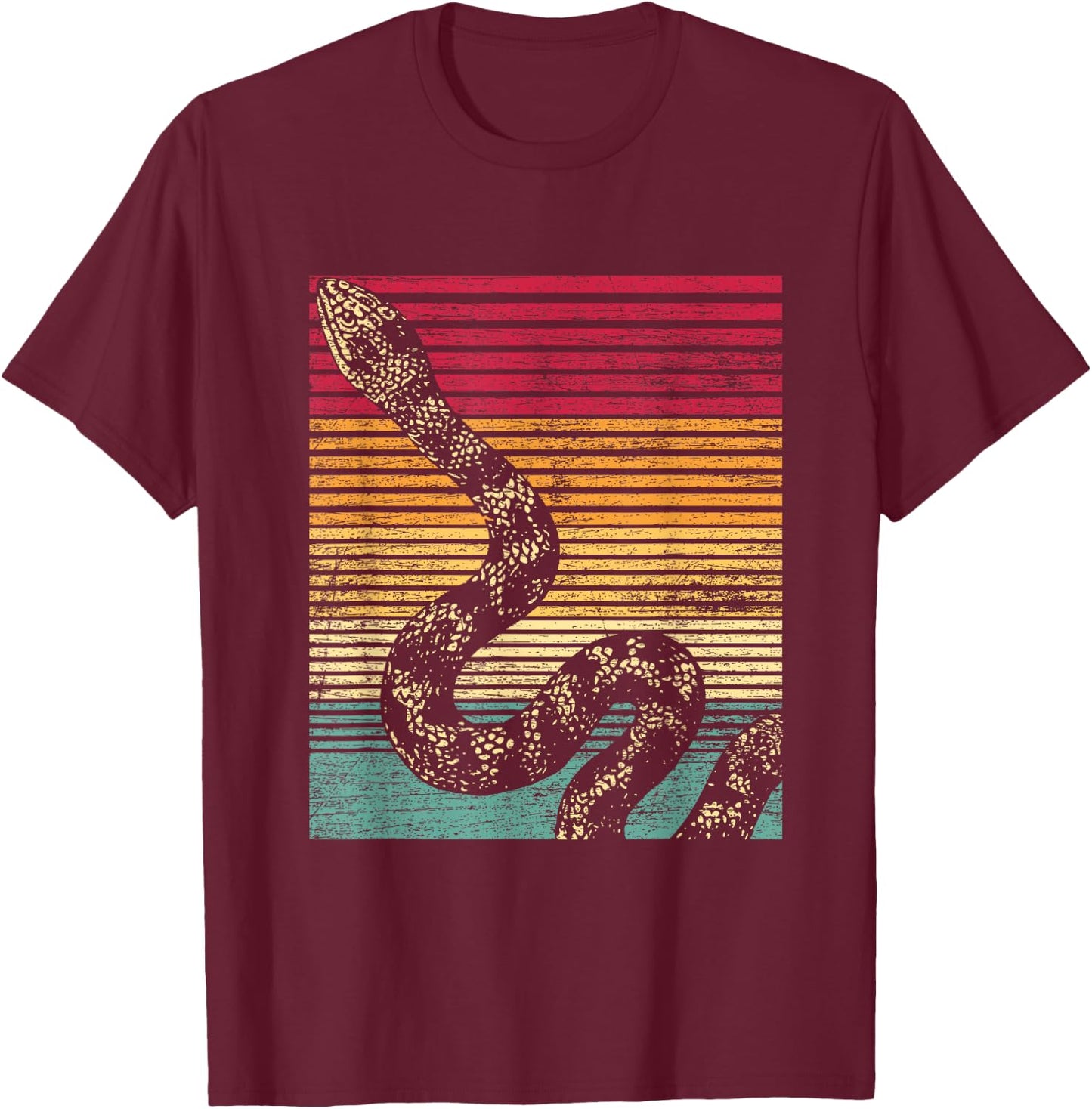 Retro Snake T-Shirt - T-Shirt | Maroon