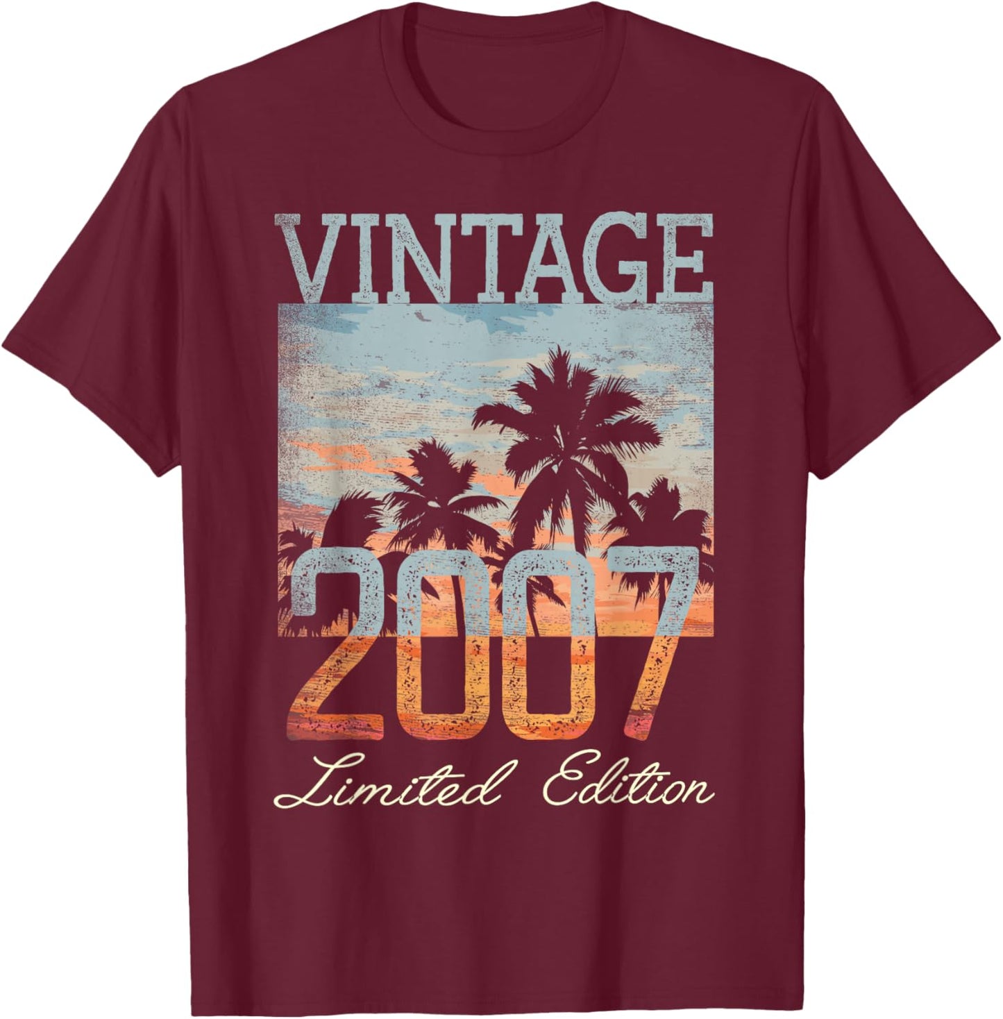 Vintage 2007 Limited Edition 18th Birthday 18 Year Old Gifts T-Shirt - T-Shirt | Maroon
