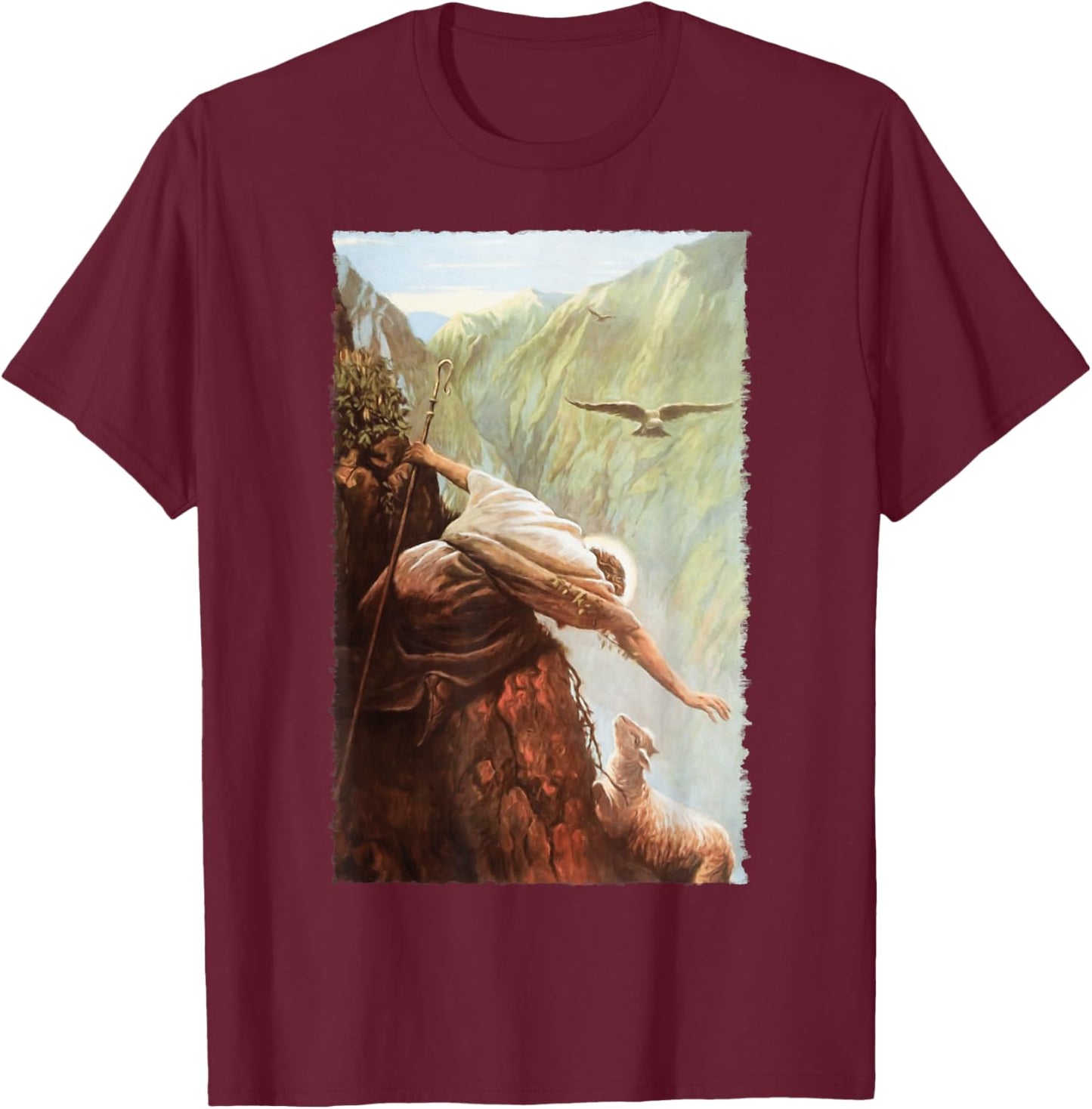 The Lost Sheep Luke 15:3-7 Christian Bible T-Shirt - T-Shirt | Maroon