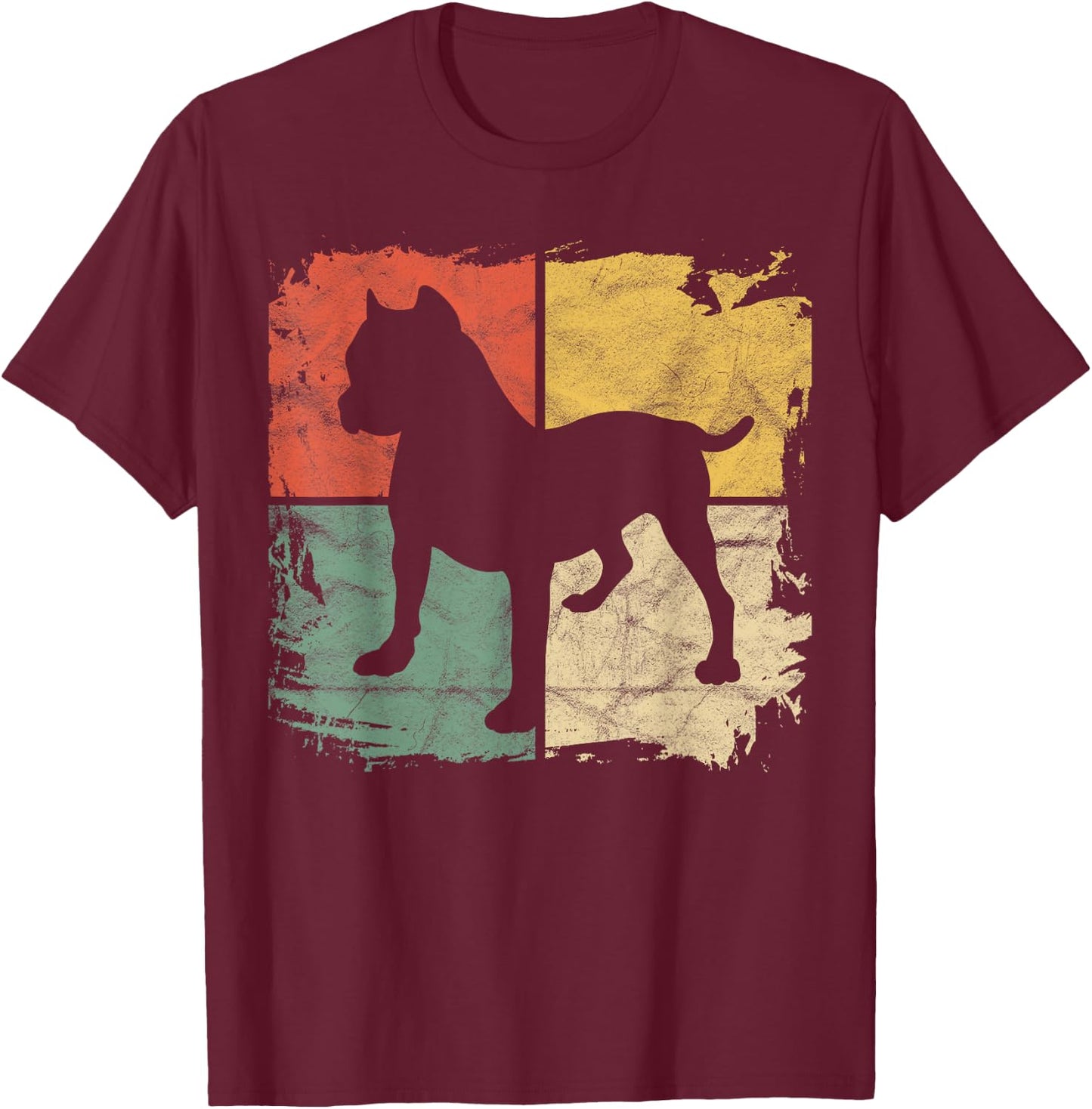 Square Retro Pitbull Owner Gift Dog Lover Pit bull Parents T-Shirt - T-Shirt | Maroon