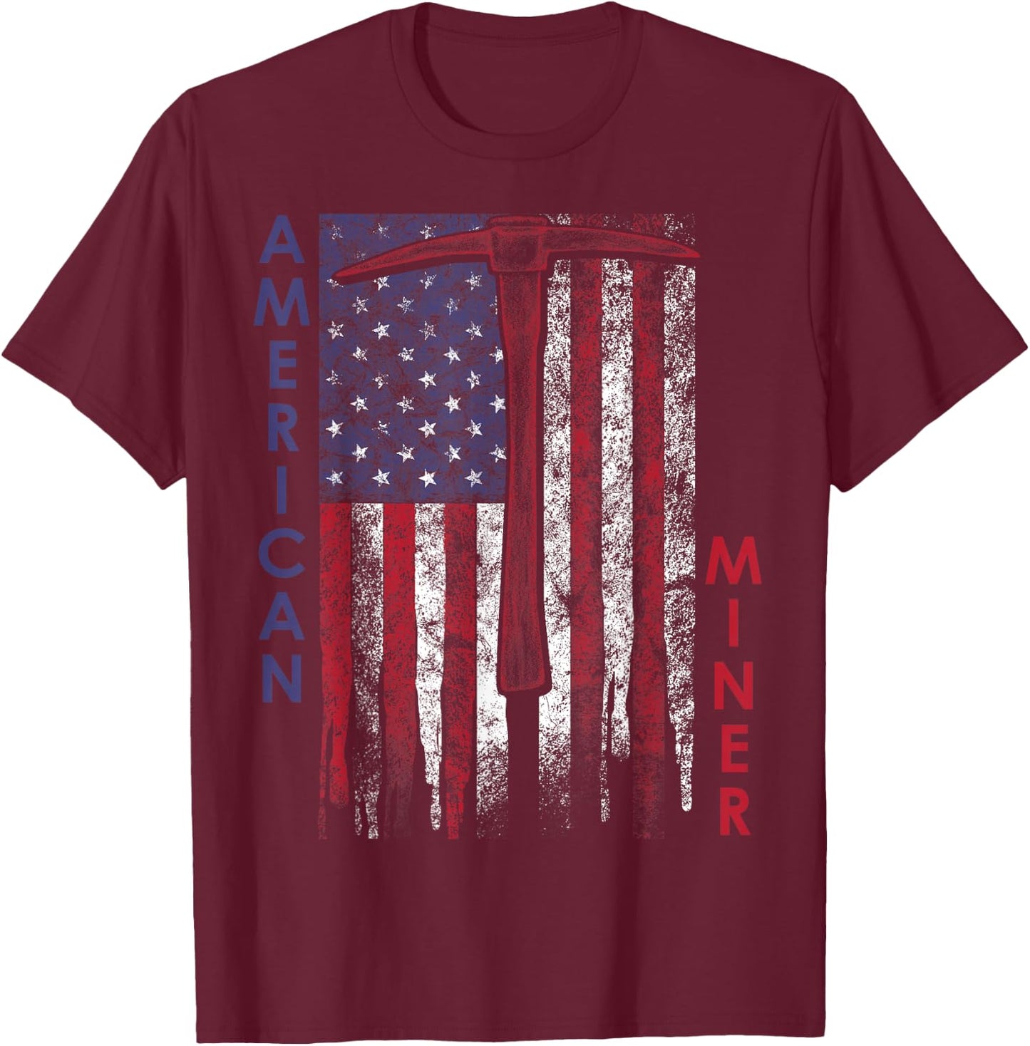 American Miner Patriot Gold Mining T-Shirt - T-Shirt | Maroon