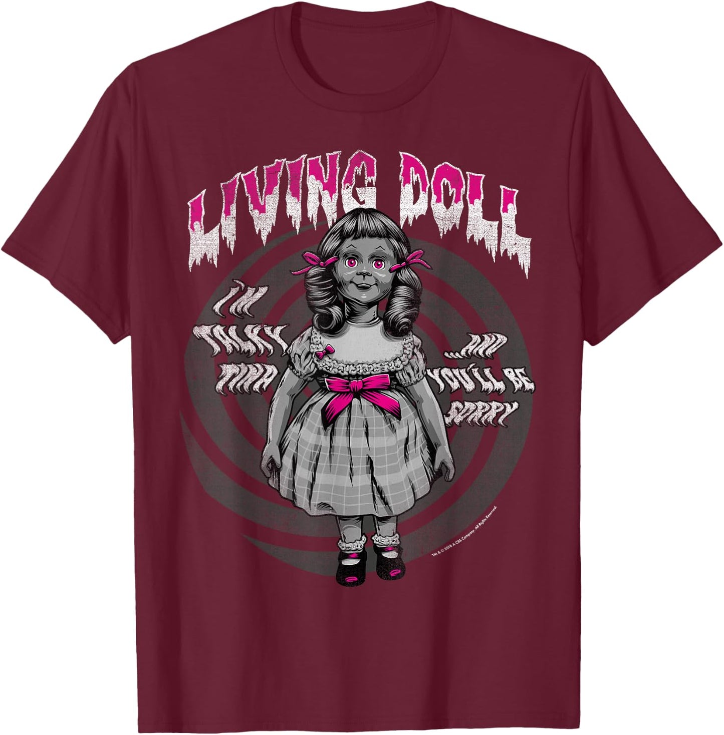The Twilight Zone Living Doll Talky Tina Creepy T-Shirt - T-Shirt | Maroon