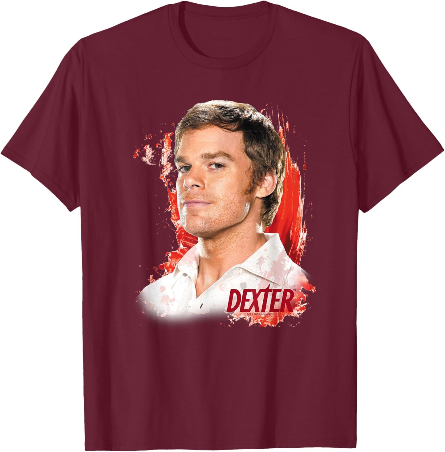 Dexter Blood Splatter T-Shirt - T-Shirt | Maroon