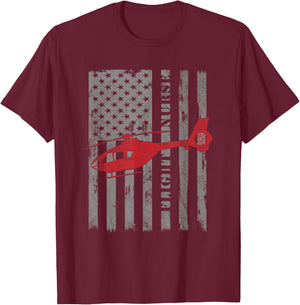 American Flag Flight Nurse Gift T-Shirt - T-Shirt | Maroon