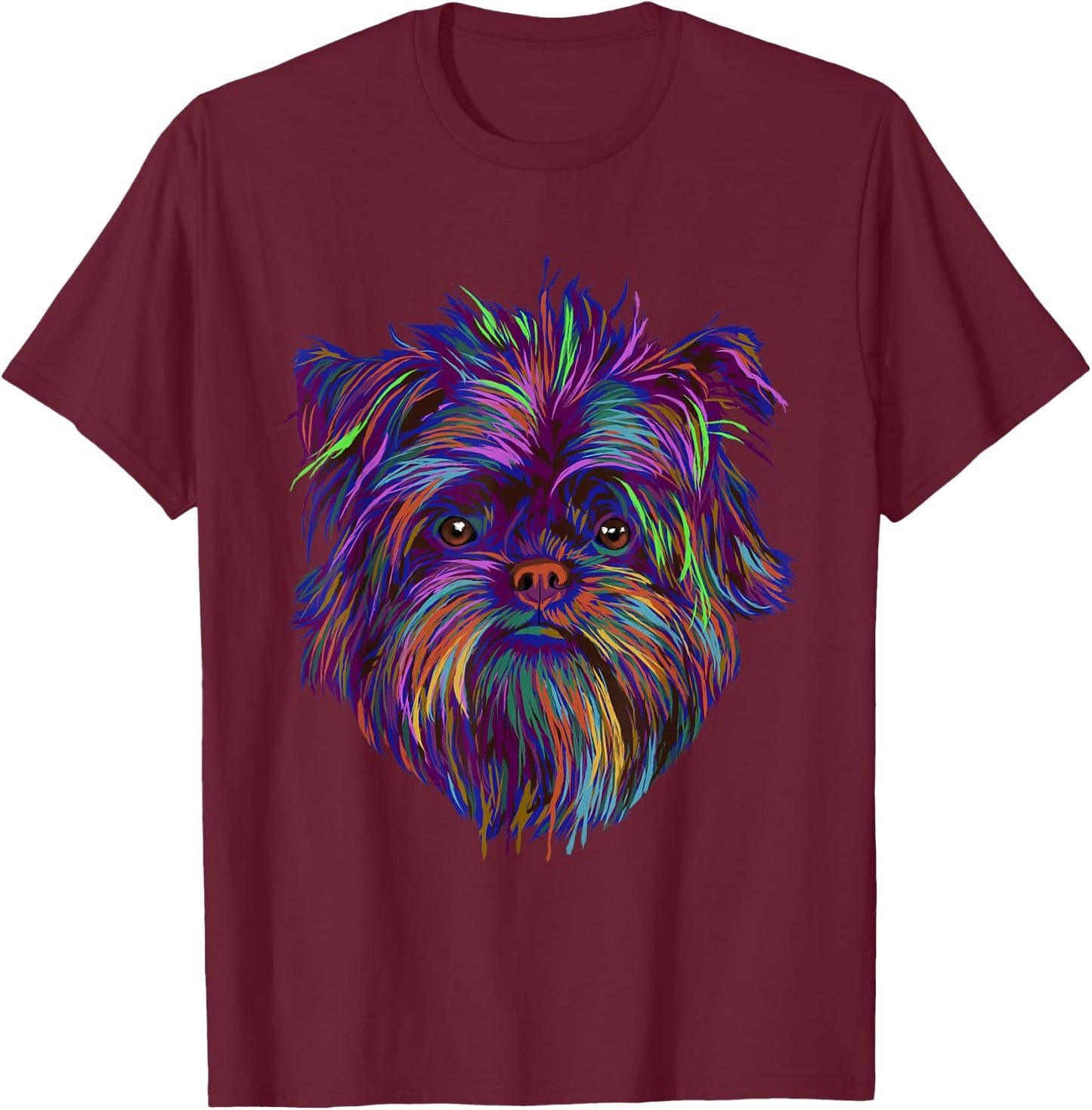Colourful Splash Dog Affenpinscher T-Shirt - T-Shirt | Maroon
