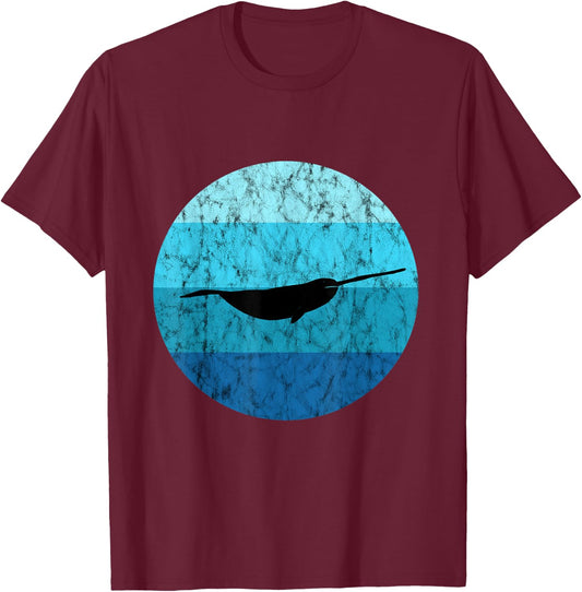 Narwhal Whale Retro Narwhal Lovers Ocean Sea Narwhal Animal T-Shirt - T-Shirt | Maroon
