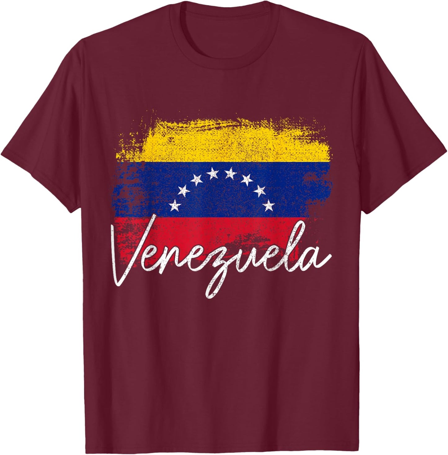 Venezuela Vintage Flag Venezuelan Pride Roots T-Shirt - T-Shirt | Maroon