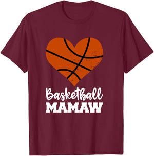 Basketball Mamaw Funny Basketball Player Mamaw T-Shirt - T-Shirt | Maroon