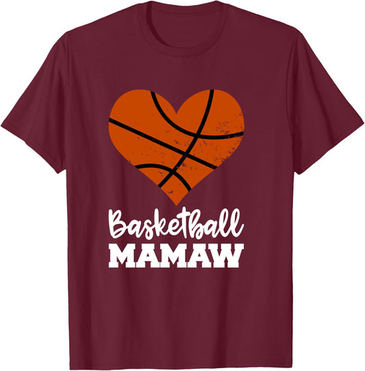Basketball Mamaw Funny Basketball Player Mamaw T-Shirt - T-Shirt | Maroon