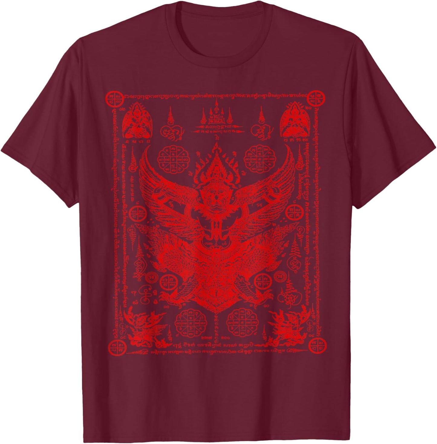 Sak Yant Thailand Tattoo Magical Thai Tattoos Thailand Gift T-Shirt - T-Shirt | Maroon