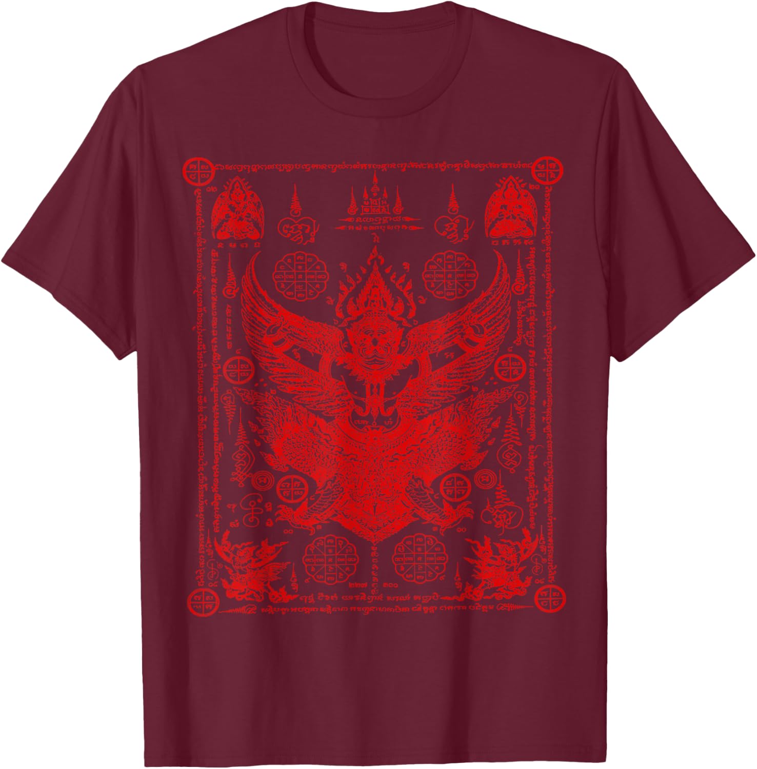 Sak Yant Thailand Tattoo Magical Thai Tattoos Thailand Gift T-Shirt - T-Shirt | Maroon