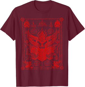 Sak Yant Thailand Tattoo Magical Thai Tattoos Thailand Gift T-Shirt - T-Shirt | Maroon