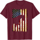 Horse Silhouette American Flag 4th of July Men T-Shirt - T-Shirt | Maroon