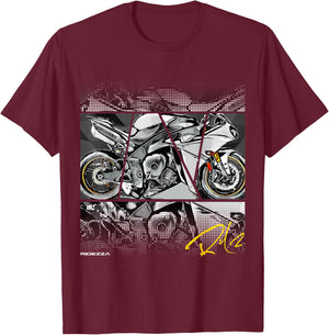 Ridezza Motorcycle YZF R1 Designed by Motorcyclist T-Shirt - T-Shirt | Maroon