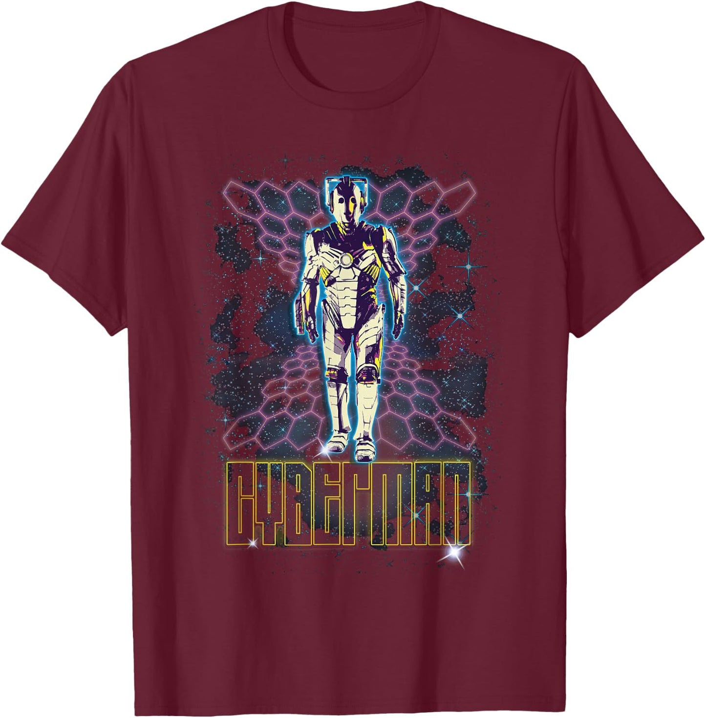80s Cyberman Retro Futuristic Cyber Sci-Fi Fan T-Shirt - T-Shirt | Maroon