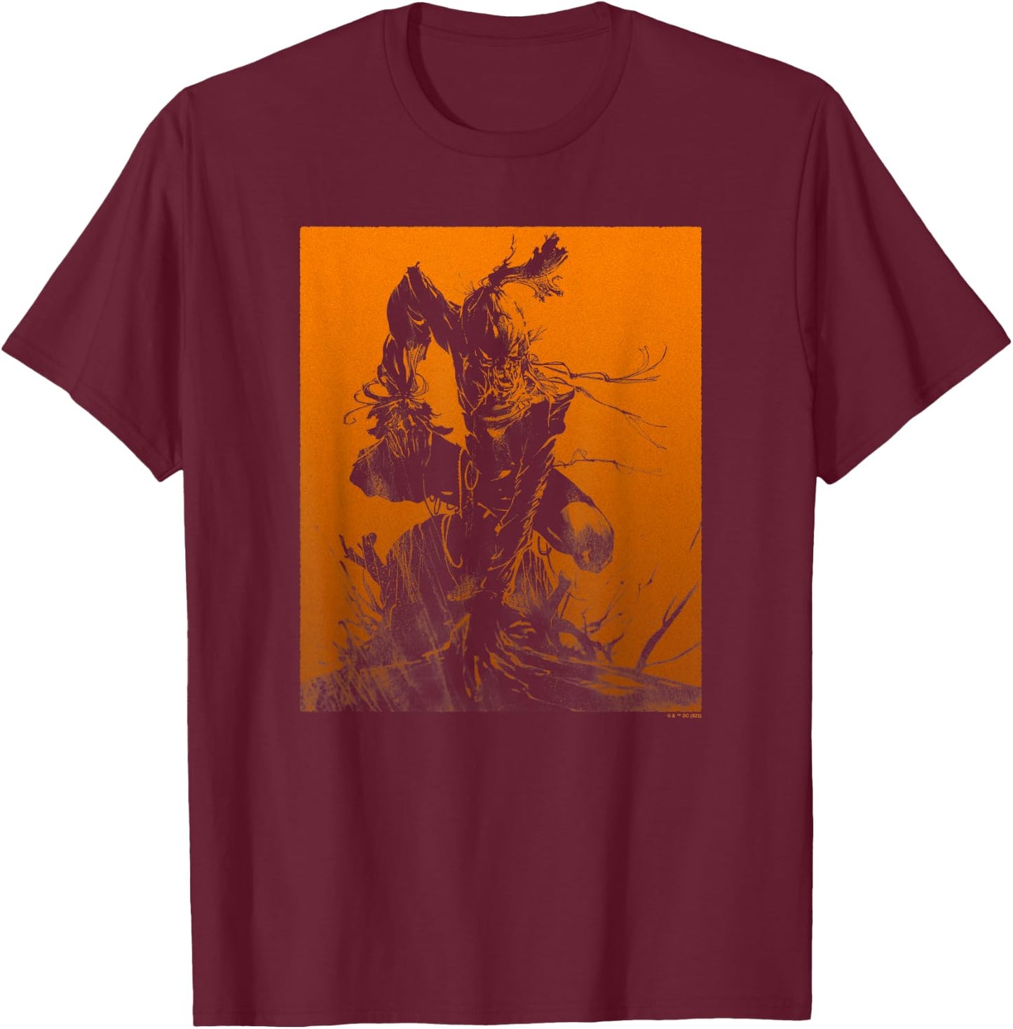 DC Comics Halloween Scarecrow Orange Poster T-Shirt - T-Shirt | Maroon