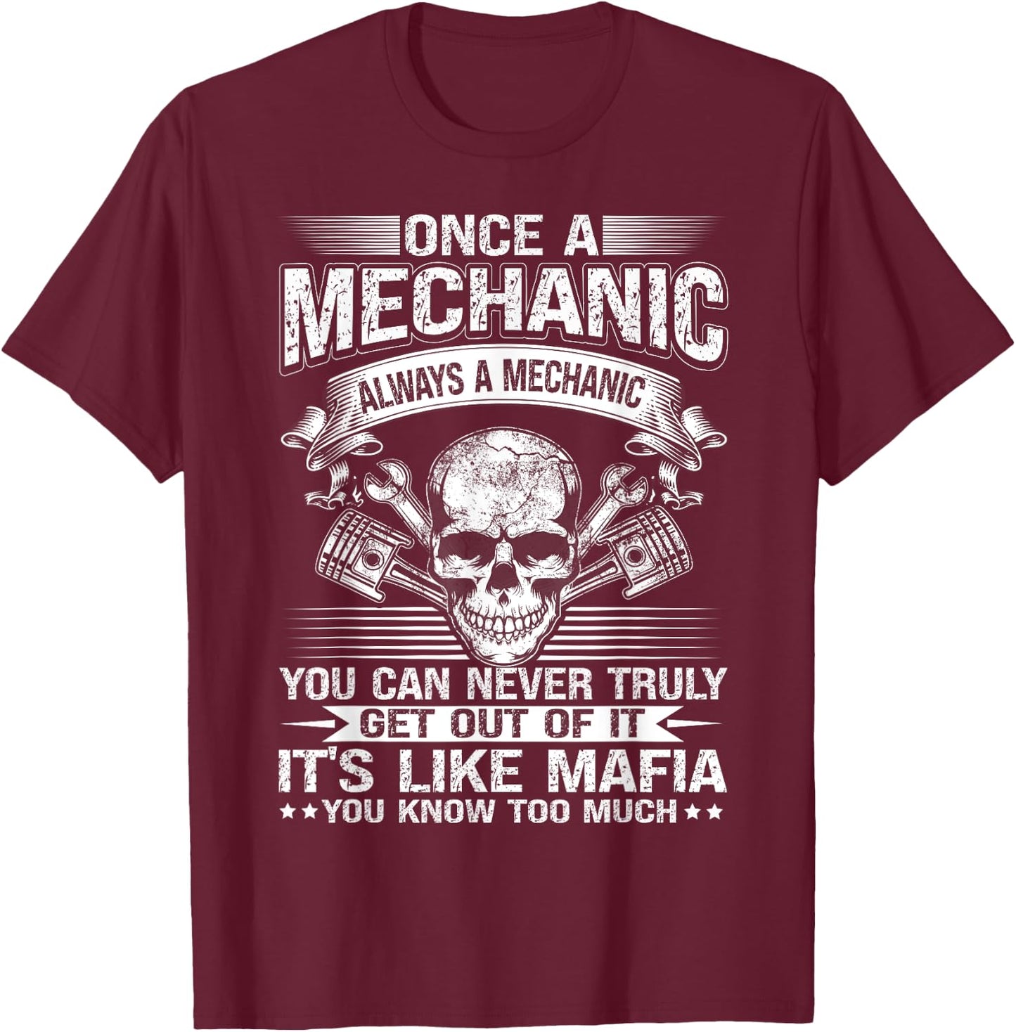 Mechanic Car Guy Muscle Car Garage T-Shirt - T-Shirt | Maroon