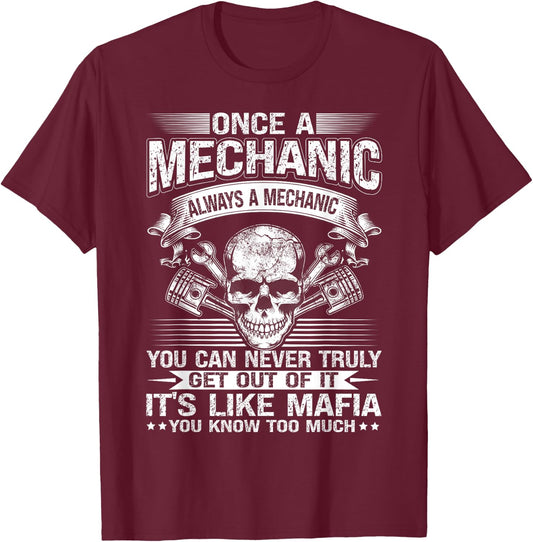 Mechanic Car Guy Muscle Car Garage T-Shirt - T-Shirt | Maroon