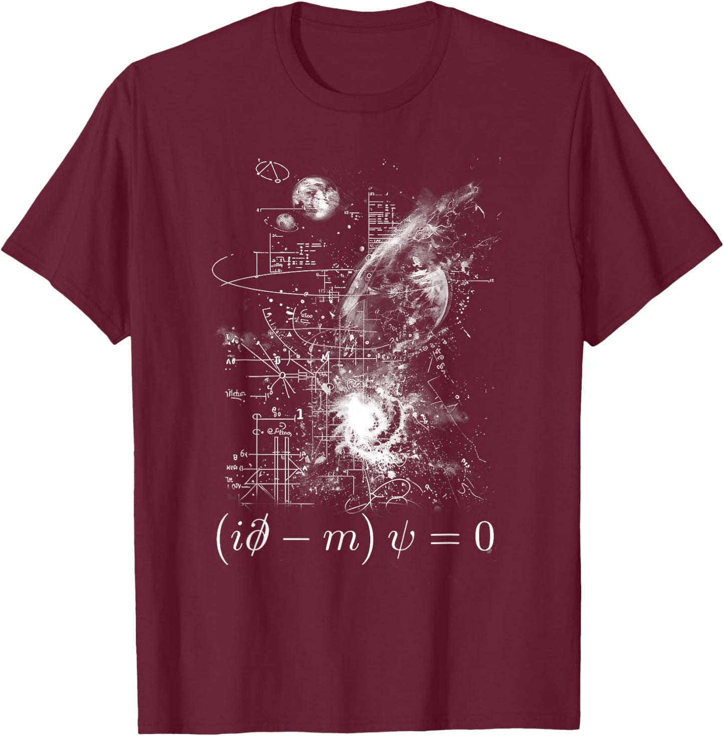 Dirac Equation Quantum Mechanics Particle Physics Geeks T-Shirt - T-Shirt | Maroon