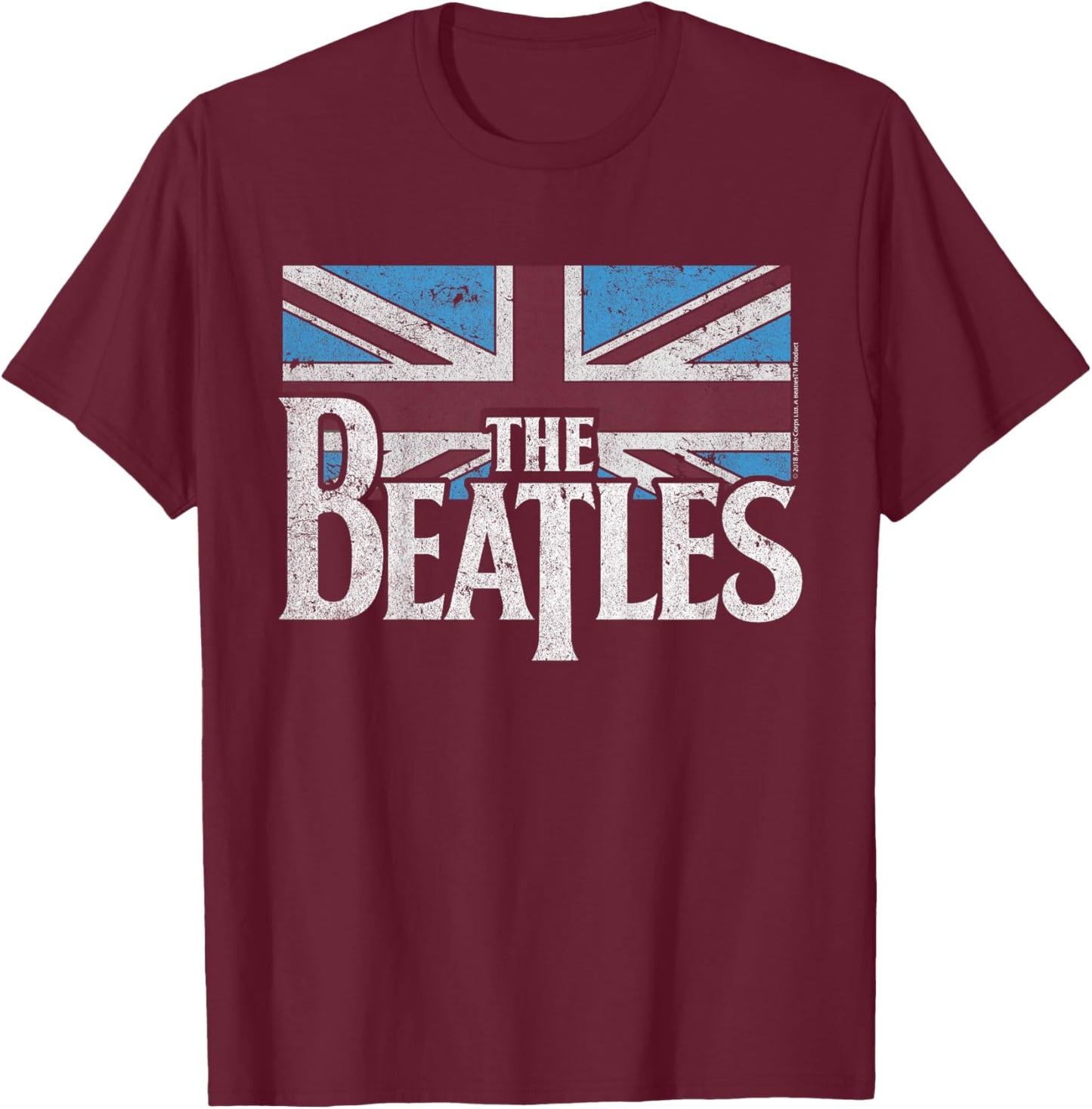 The Beatles - British Flag T-Shirt - T-Shirt | Maroon