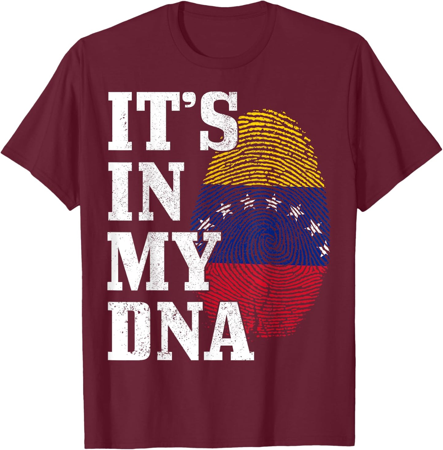 Venezuela It's in my DNA Flag T-Shirt - T-Shirt | Maroon