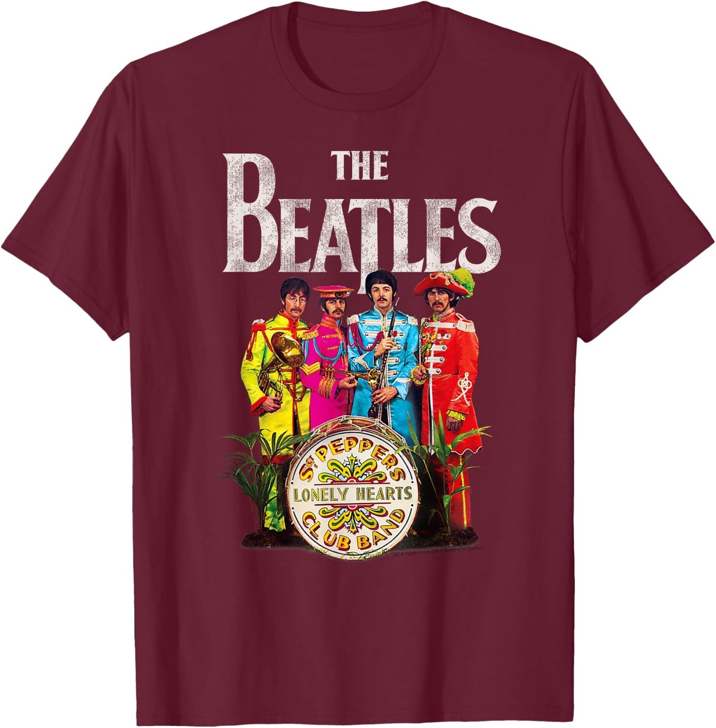 The Beatles Sgt. Pepper's Lonely Hearts Short Sleeve T-Shirt - T-Shirt | Maroon