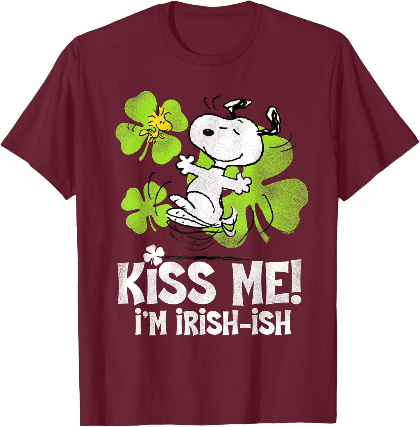 Peanuts Snoopy St. Patrick's Irish-ish T-Shirt - T-Shirt | Maroon