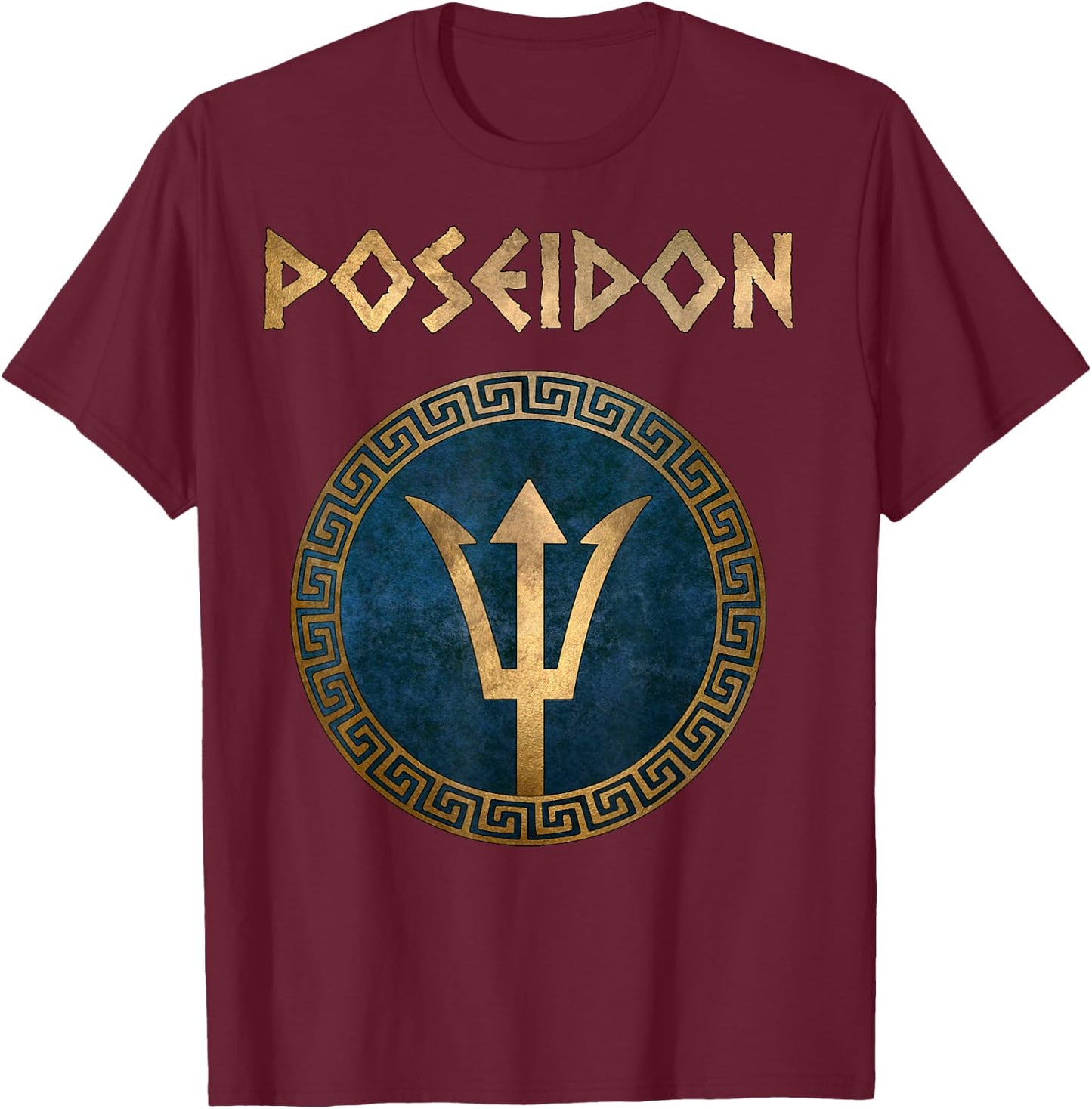 Poseidon Ancient Greek God T-Shirt - T-Shirt | Maroon