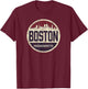 Retro Boston Massachusetts Skyline distressed graphic T-Shirt - T-Shirt | Maroon