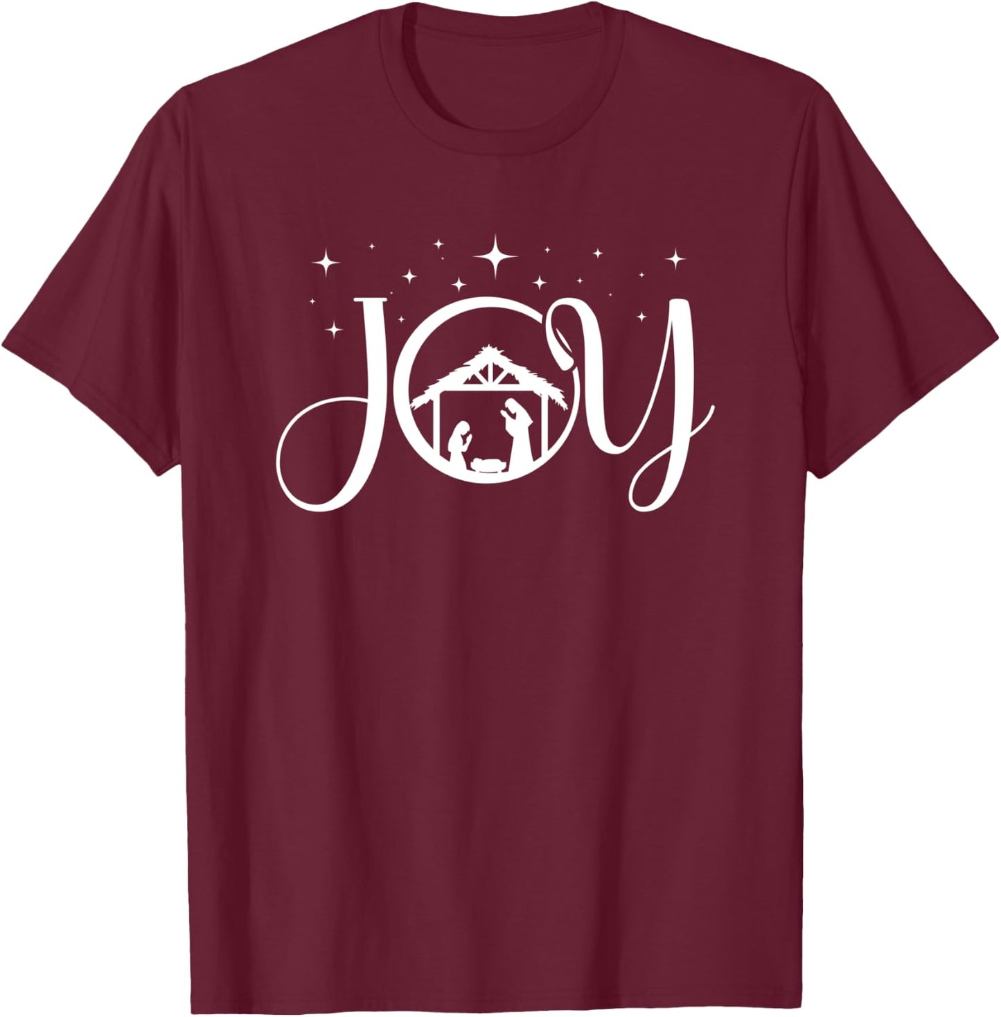 Christians Christmas Joys Jesus Nativity Scene Faith T-Shirt - T-Shirt | Maroon
