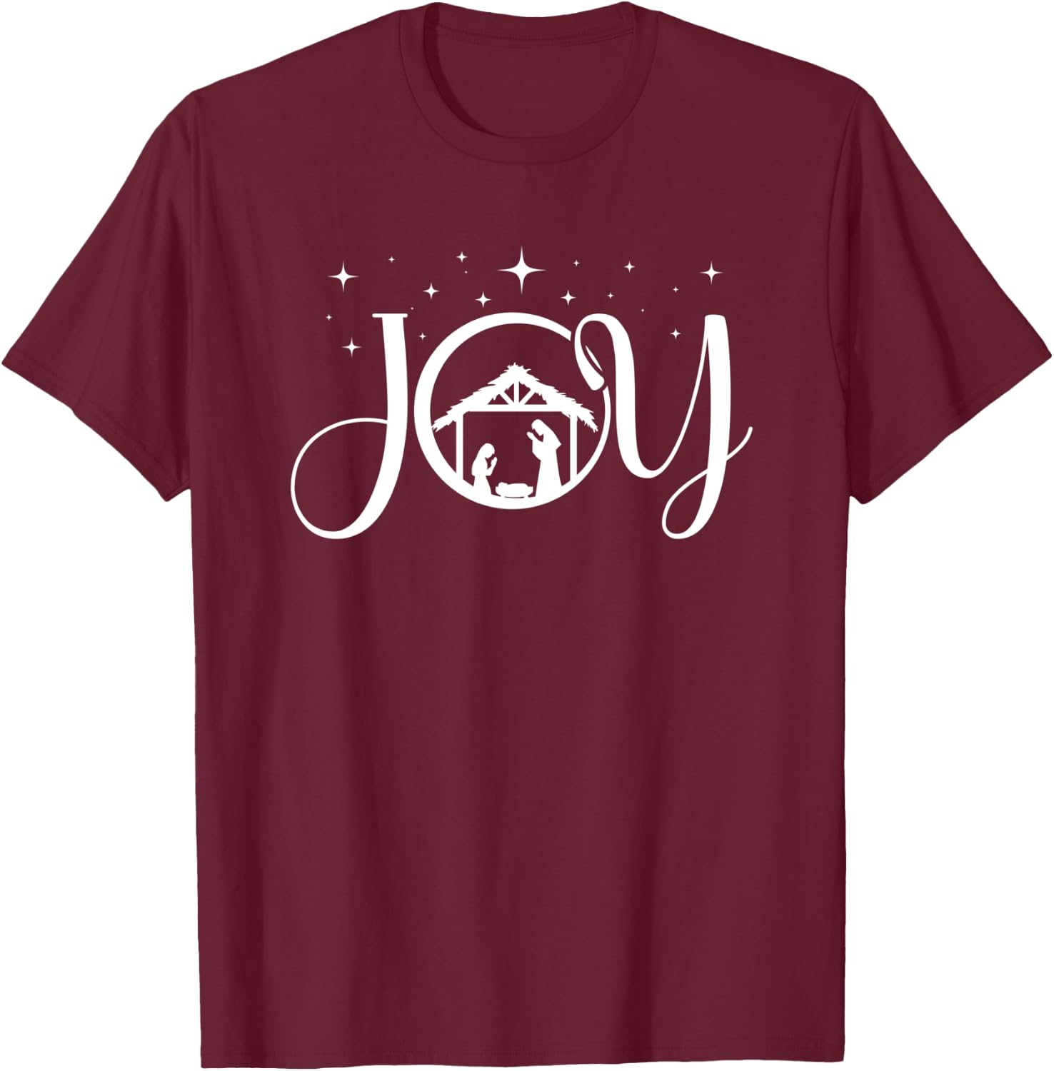 Christians Christmas Joys Jesus Nativity Scene Faith T-Shirt - T-Shirt | Maroon