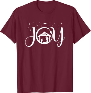 Christians Christmas Joys Jesus Nativity Scene Faith T-Shirt - T-Shirt | Maroon