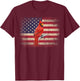 Cardinal Bird 4th of July Christmas Gift American Flag USA T-Shirt - T-Shirt | Maroon