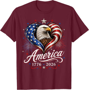 250th Anniversary America Flag Eagle 250 Years Men Women T-Shirt - T-Shirt | Maroon